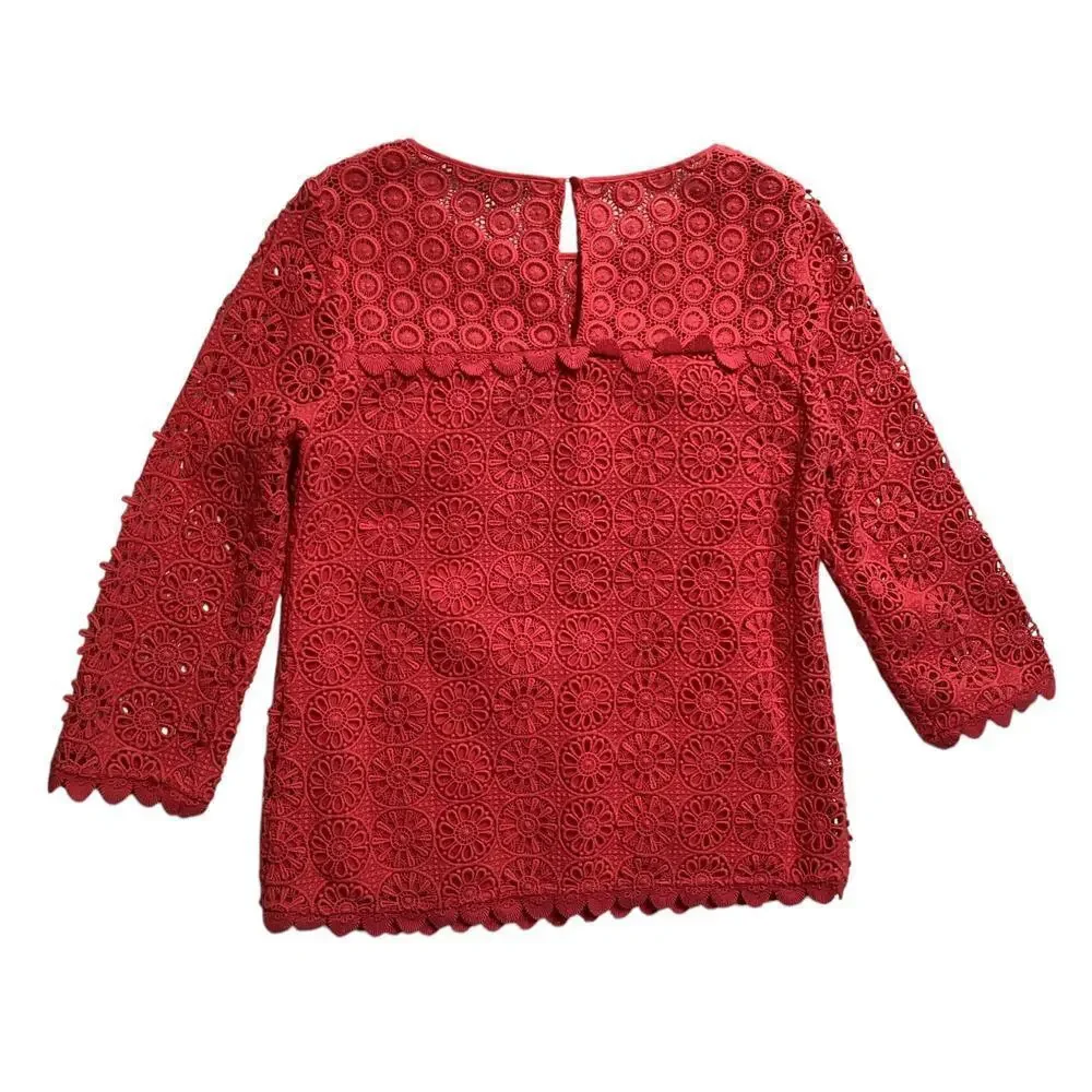 Boden quarter sleeve lace eyelet size‎ 4 precious coral